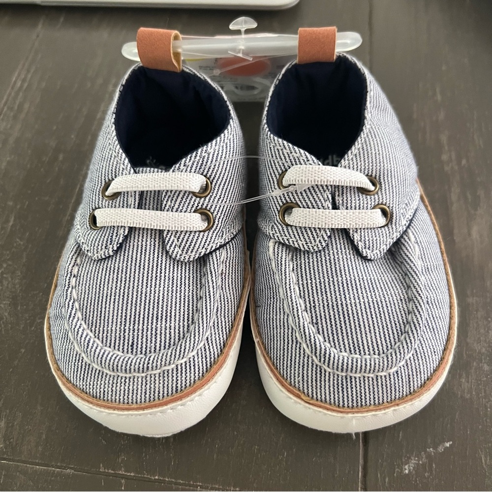 GOLDBUG 6-9month Boys Striped Boat Shoes NWT